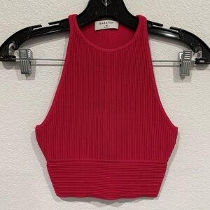 Aritzia Babaton Sculpt Knit Ribbed Hot Pink Tank Top Women’s Size X-Small